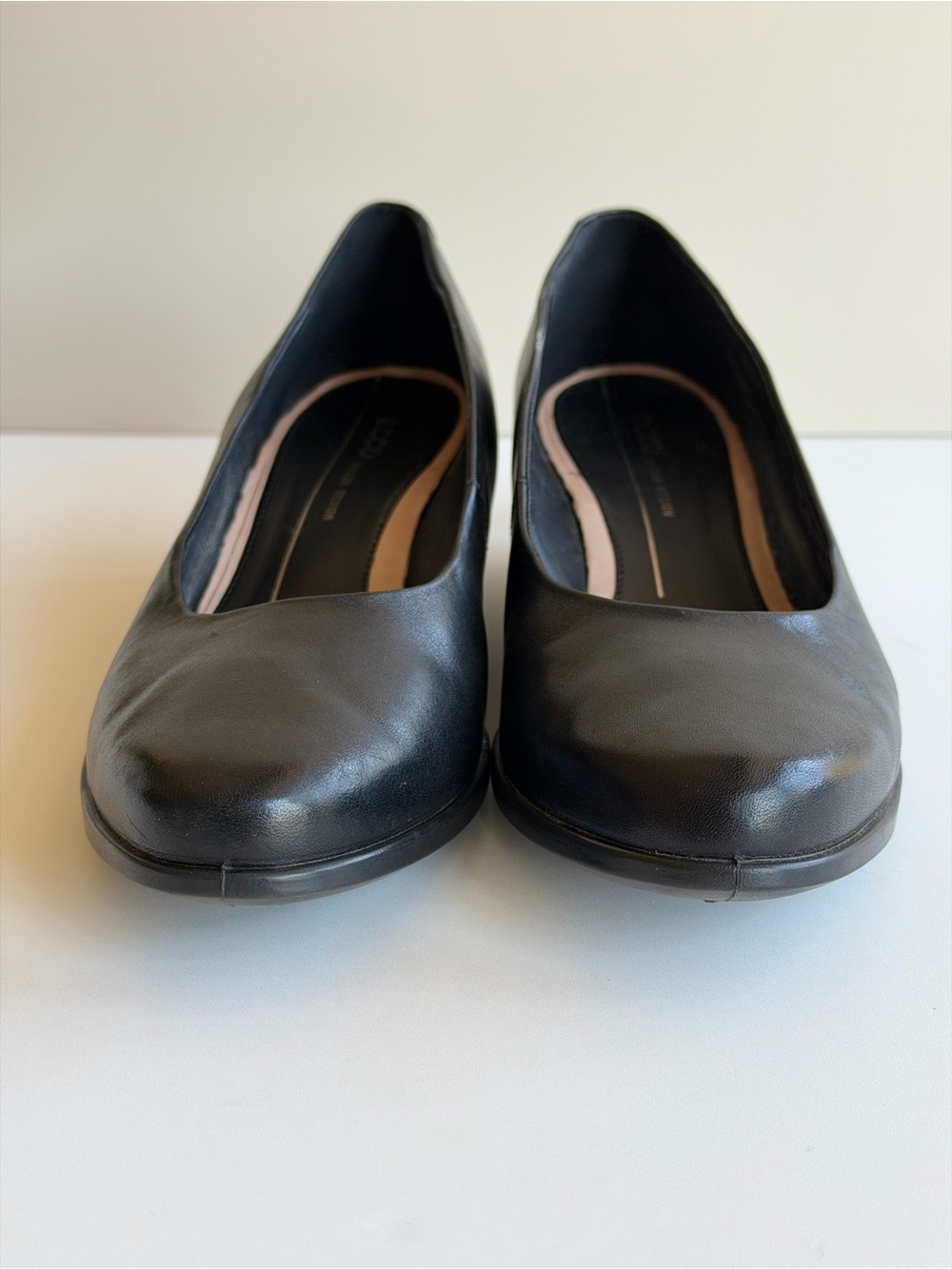 Ecco Shape 45 Wedge Black Leather Pumps Size 7 - Picture 7 of 10